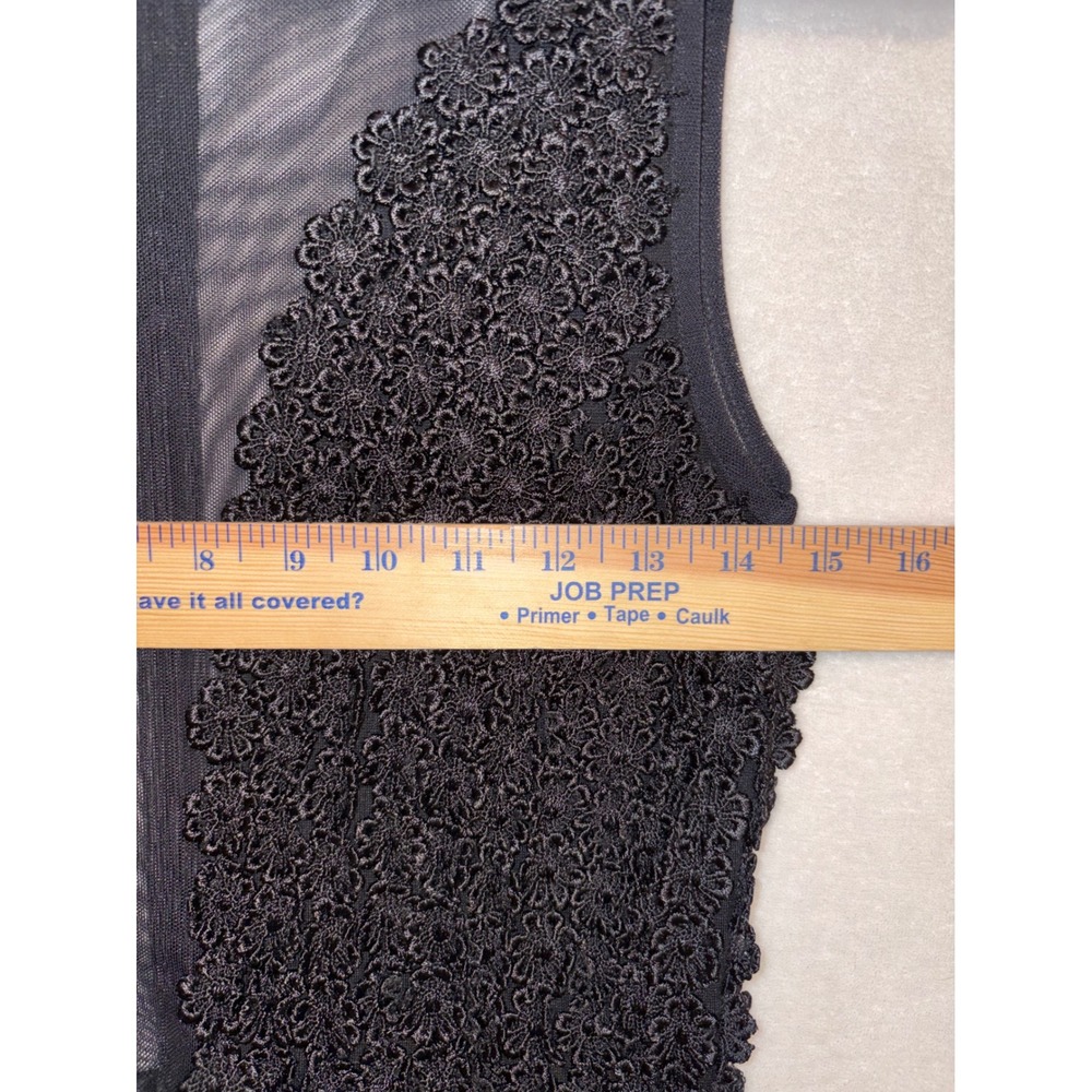For Love & Lemons Black Sheer Mesh Floral Lace Mini Dress Size M skater daisy - Picture 9 of 12